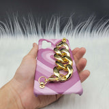 Purple Heart Golden Chain Holder Case Cover