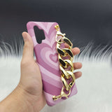 Purple Heart Golden Chain Holder Case Cover