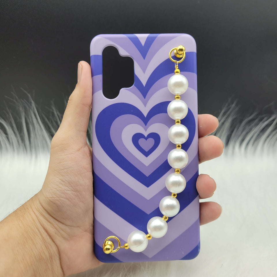 Blue Heart Pearl Holder Case Cover