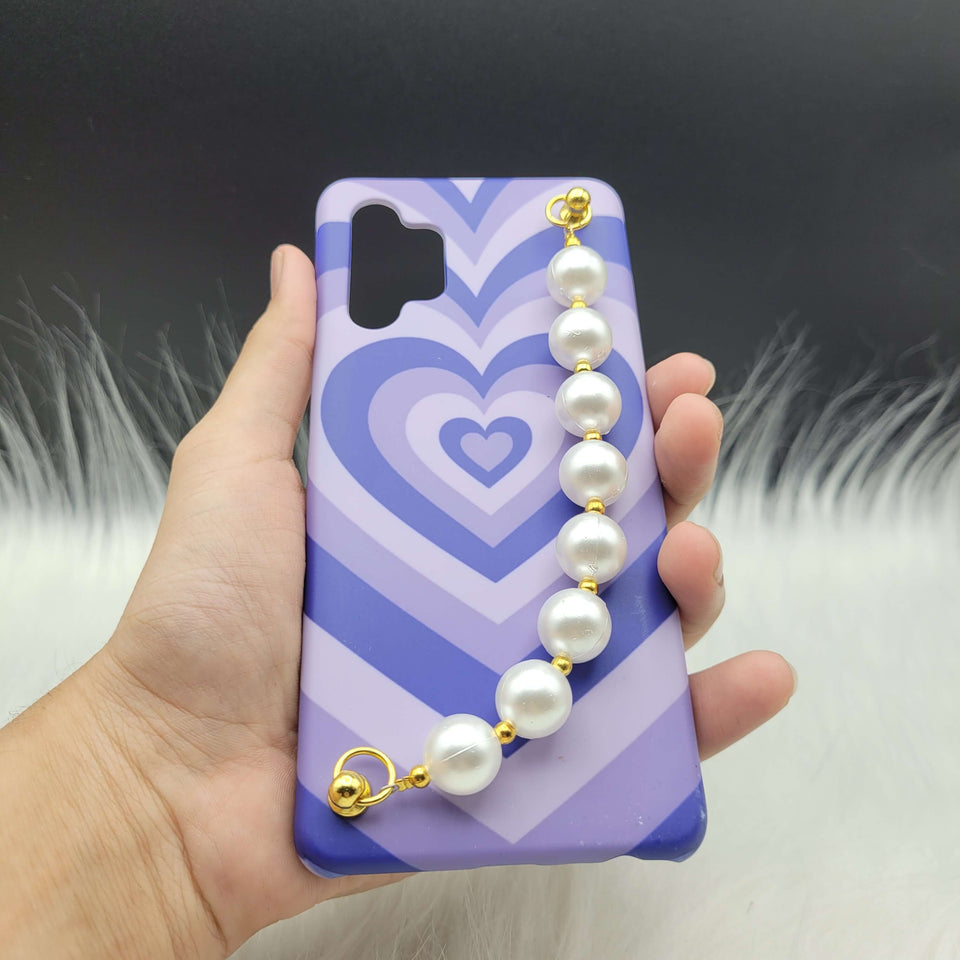 Blue Heart Pearl Holder Case Cover
