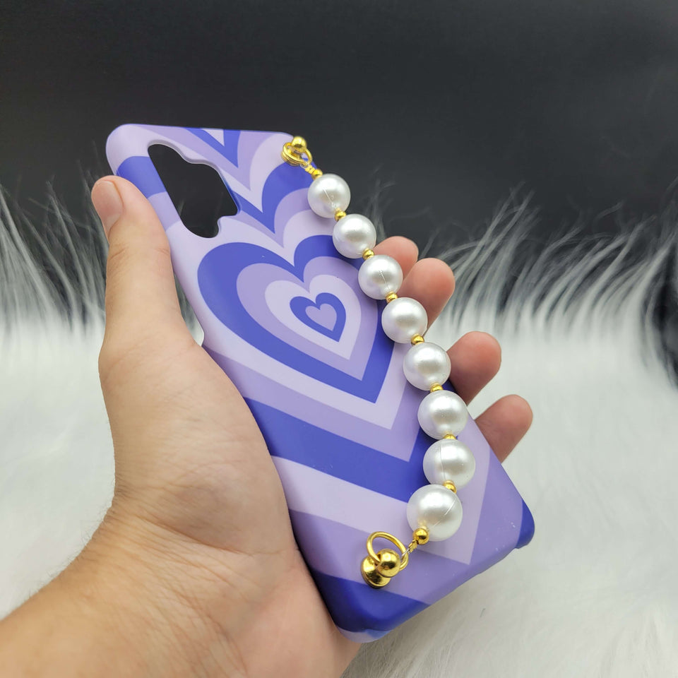 Blue Heart Pearl Holder Case Cover