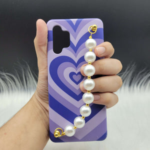 Blue Heart Pearl Holder Case Cover