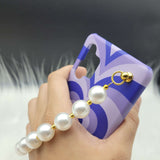 Blue Heart Pearl Holder Case Cover