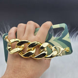 Green Heart Golden Chain Holder Case Cover