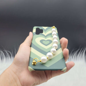 Green Heart Pearl Holder Printed Case Cover