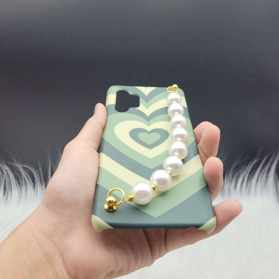 Green Heart Pearl Holder Printed Case Cover
