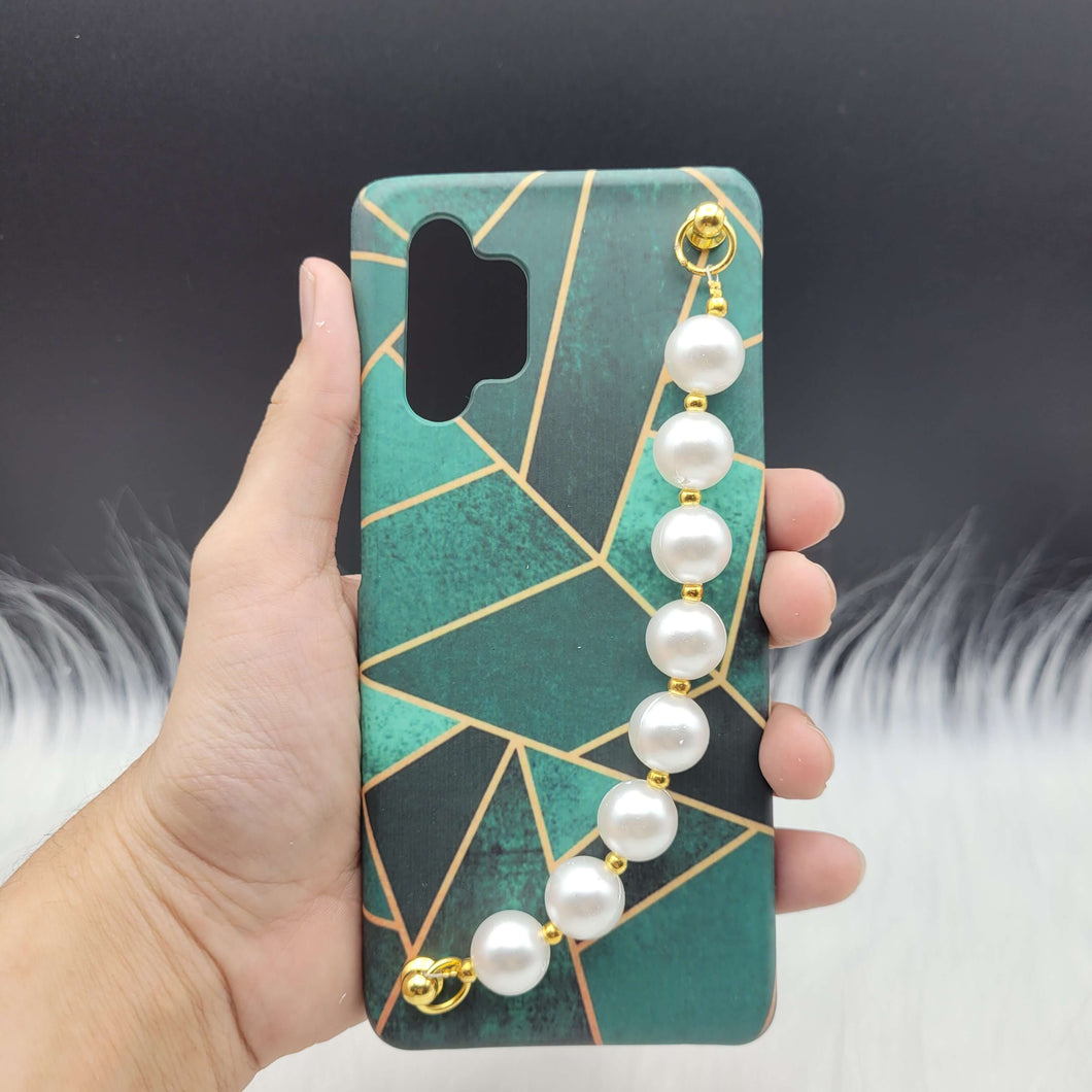 Green Geometric Pearl Holder Case Cover