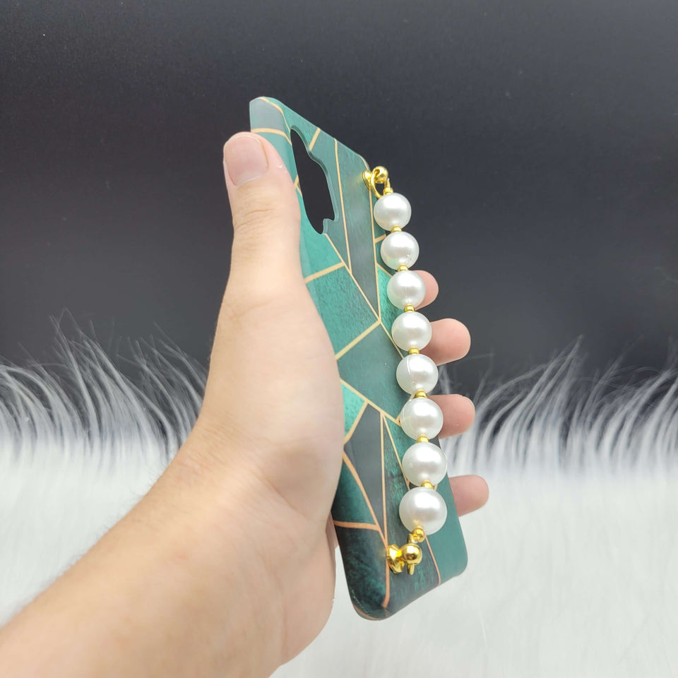 Green Geometric Pearl Holder Case Cover