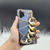 Blue Geometric Golden Chain Holder Case Cover