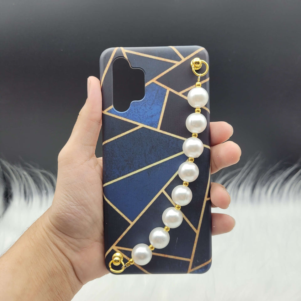 Blue Geometric Pearl Holder Designer Case Cover