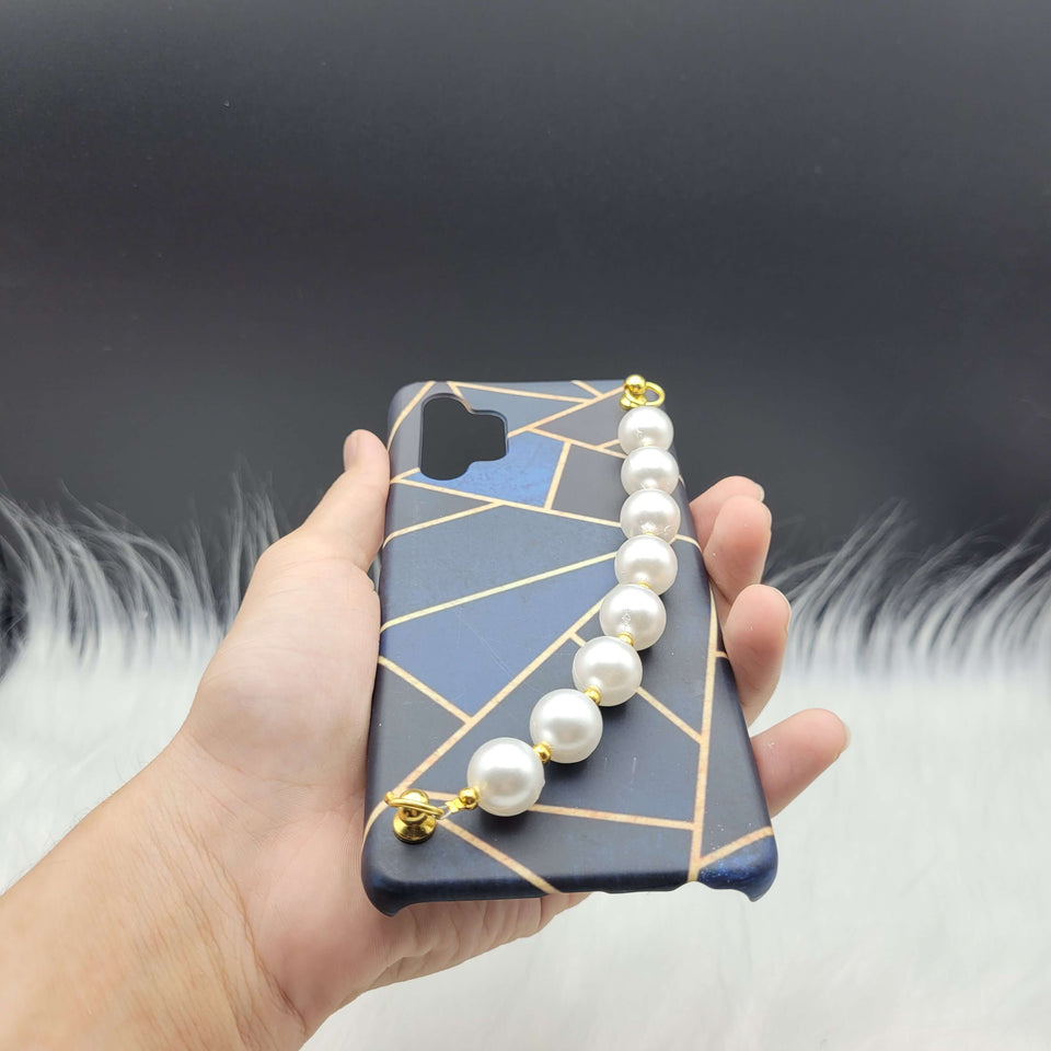 Blue Geometric Pearl Holder Designer Case Cover