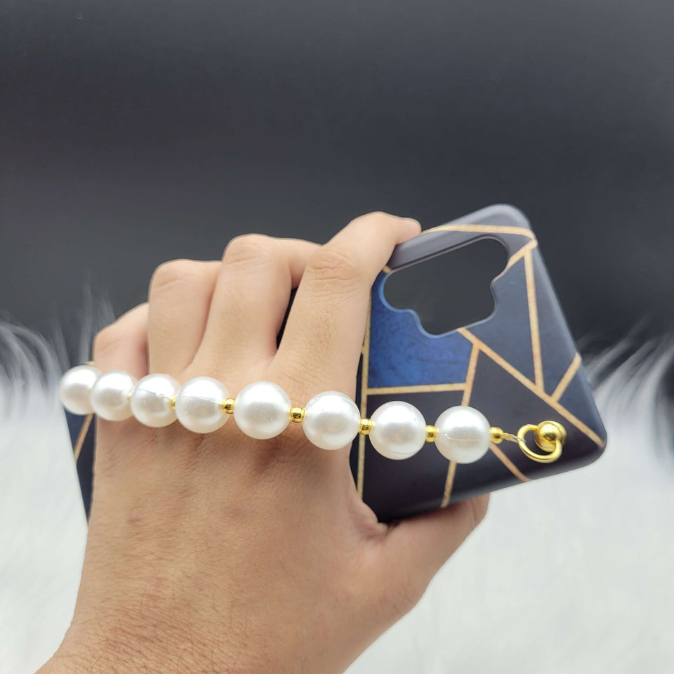 Blue Geometric Pearl Holder Designer Case Cover