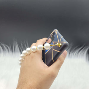 Blue Geometric Pearl Holder Designer Case Cover