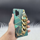 Green Geometric Golden Chain Holder Case Cover