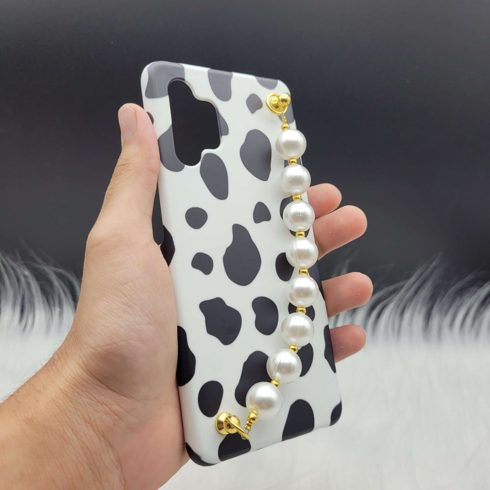 Black And White Cow Pattern Pearl Holder Case Cover