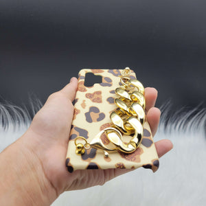 Golden Leopard Chain Holder Case