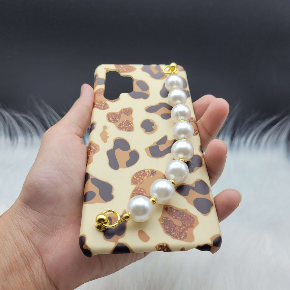 Golden Leopard Pattern Pearl Holder Case Cover