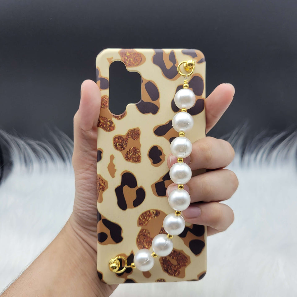 Golden Leopard Pattern Pearl Holder Case Cover
