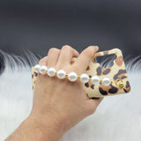 Golden Leopard Pattern Pearl Holder Case Cover