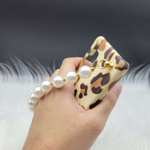 Golden Leopard Pattern Pearl Holder Case Cover