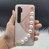 Pink Fur Marble Pearl Holder Case Cover