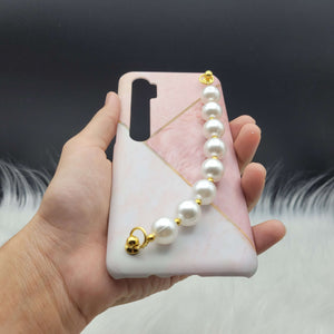 Pink Fur Marble Pearl Holder Case Cover
