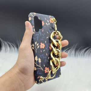 Orange Flower Golden Chain Holder Phone Case