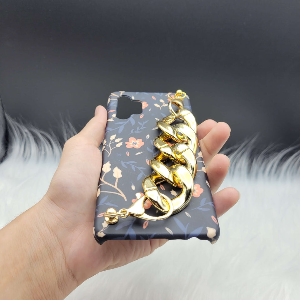 Orange Flower Golden Chain Holder Phone Case
