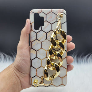Honeycomb Golden Chain Holder Phone Case