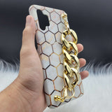 Honeycomb Golden Chain Holder Phone Case