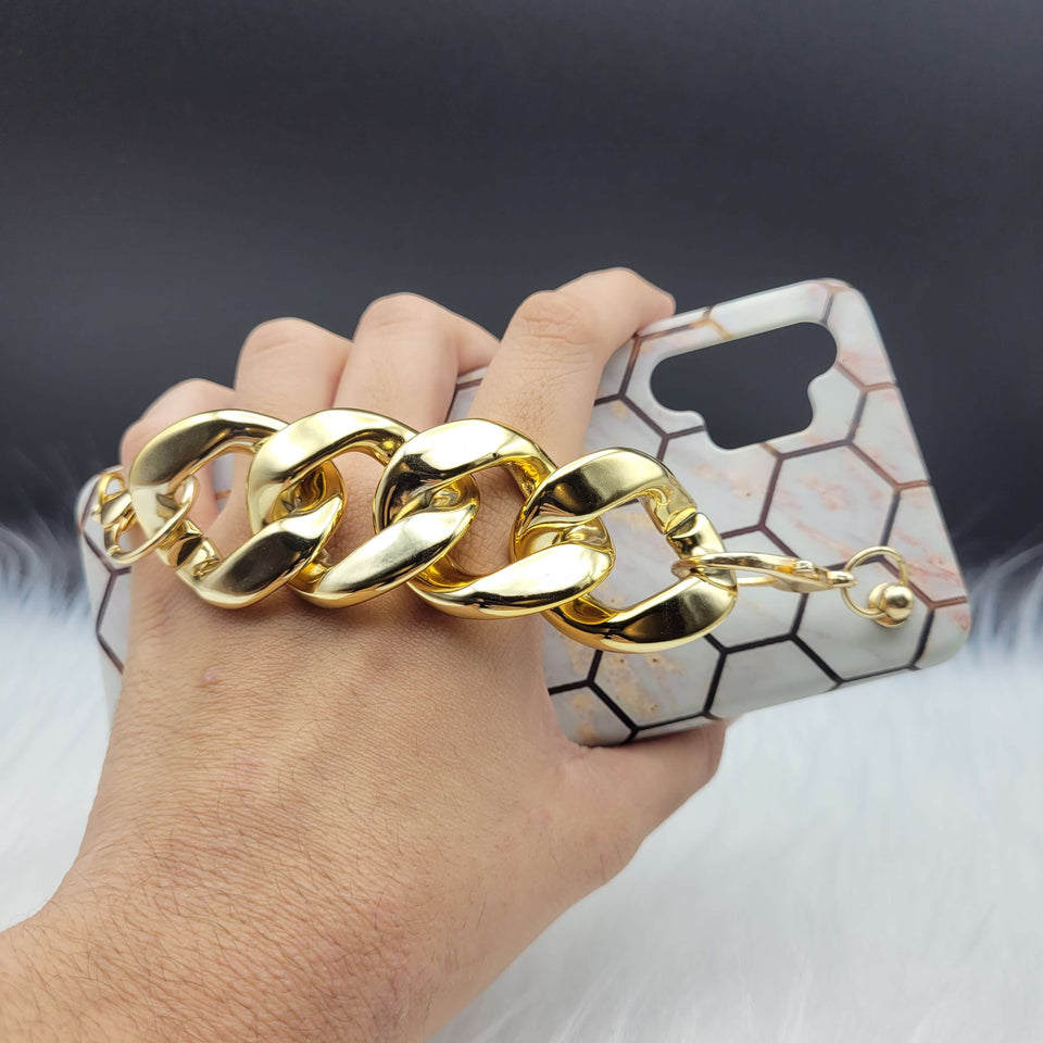 Honeycomb Golden Chain Holder Phone Case