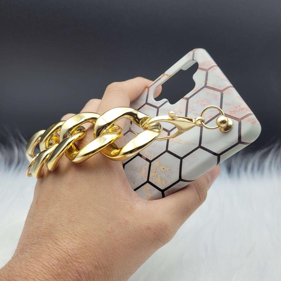 Honeycomb Golden Chain Holder Phone Case