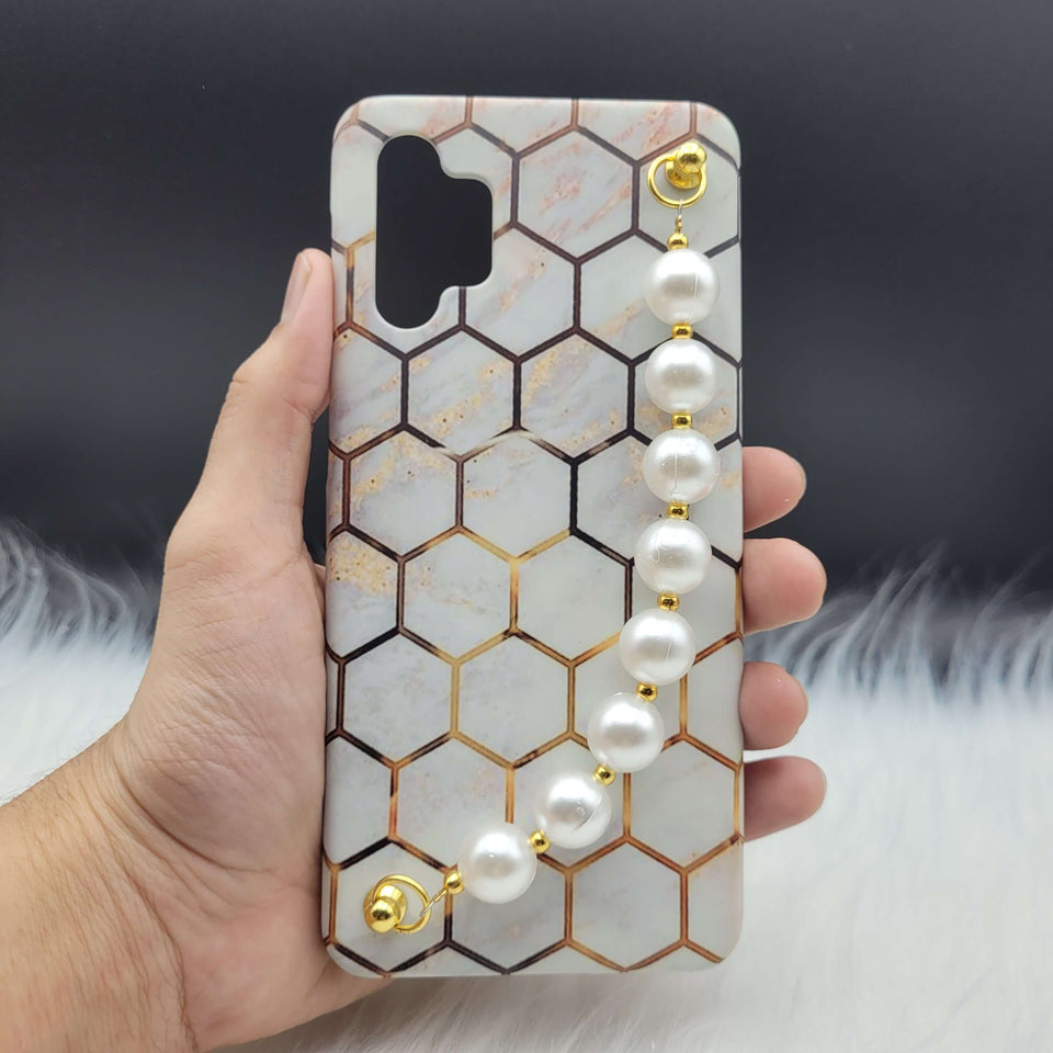Honeycomb Pattern Pearl Holder Case Cover