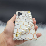 Honeycomb Pattern Pearl Holder Case Cover