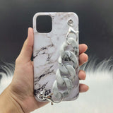White Marble Case Cover With Marble Chain Holder