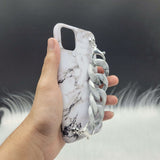White Marble Case Cover With Marble Chain Holder