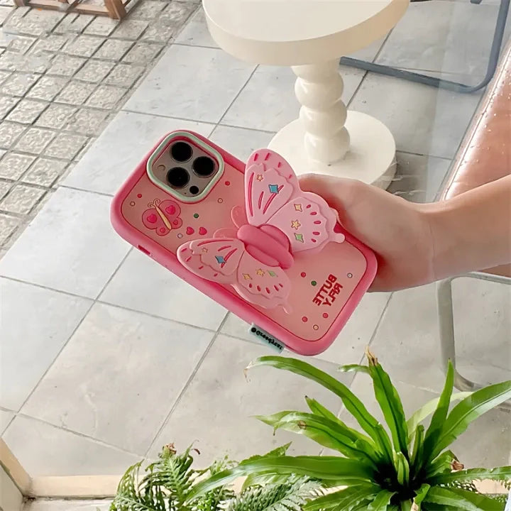 iPhone 3D Cute Silicone Butterfly Shockproof Case Cover Clearance