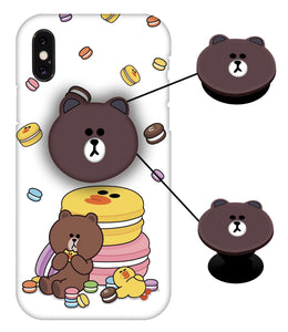 Cute Brown Panda Mobile Case Cover With Holder