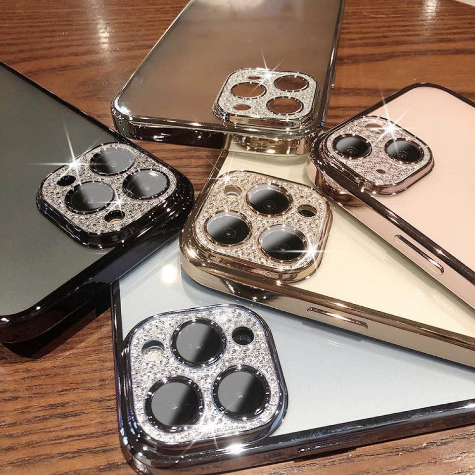 iPhone Luxury Crystal Diamond Plating Lens Protection Clear Transparent Matte Case Cover