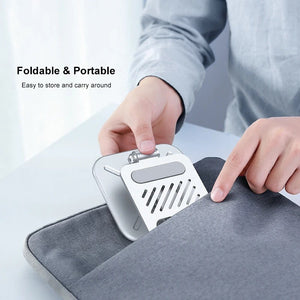 Aluminum Alloy 360° Rotating Adjustable Folding Mobile Phone And Tablet Silver Stand Holder