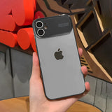 iPhone Luxury Backplane Glass Chromatic Lens Shield Case Cover