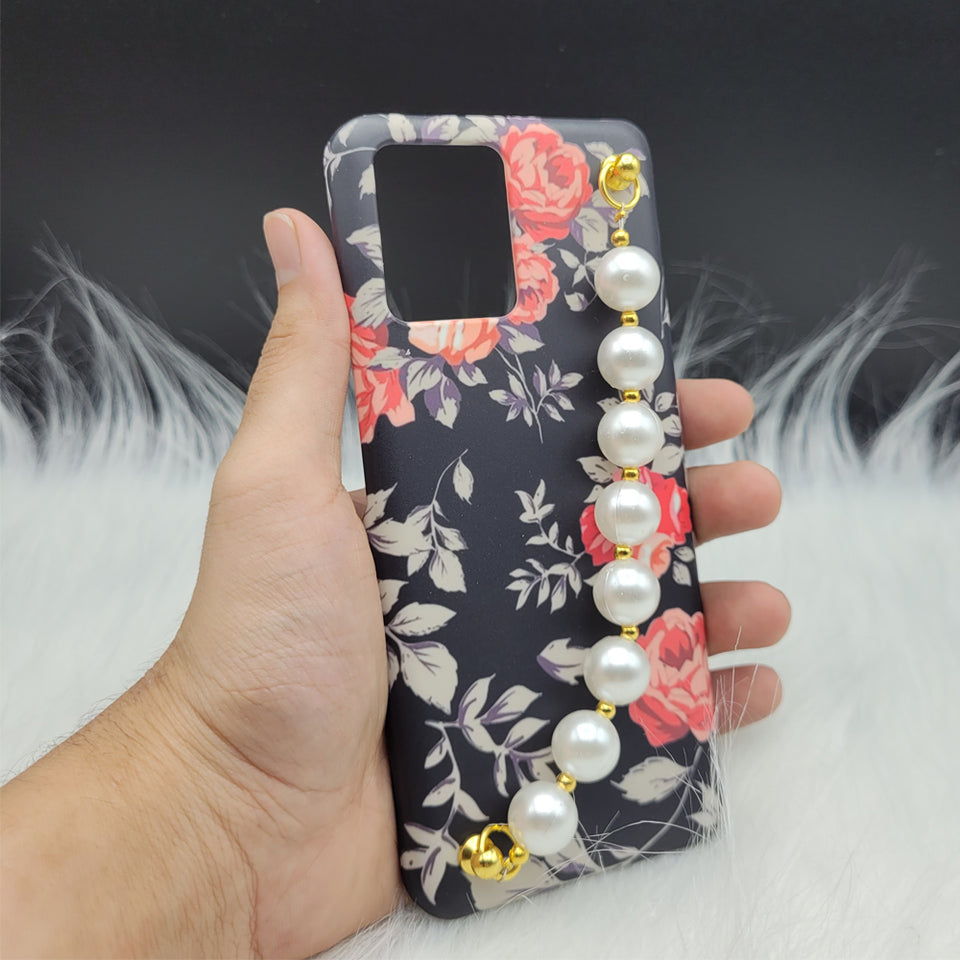 Vintage Black Flower Pearl Holder Case Cover