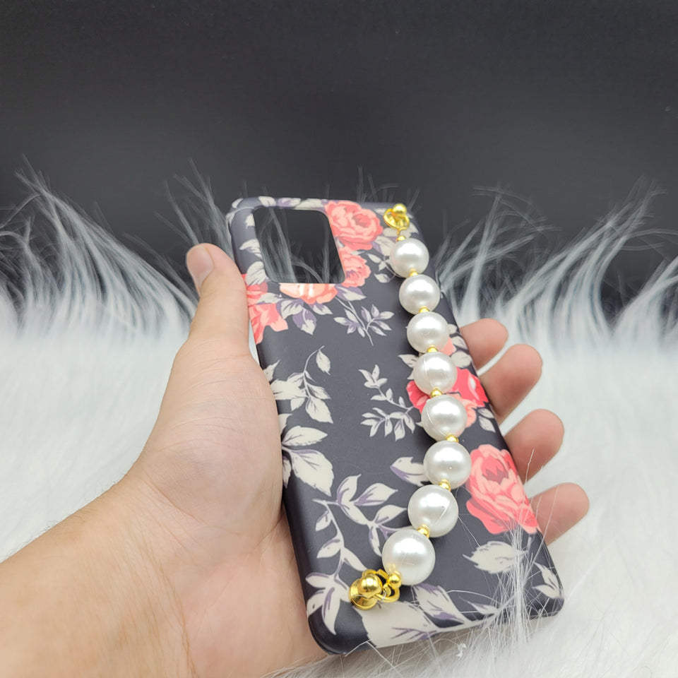 Vintage Black Flower Pearl Holder Case Cover