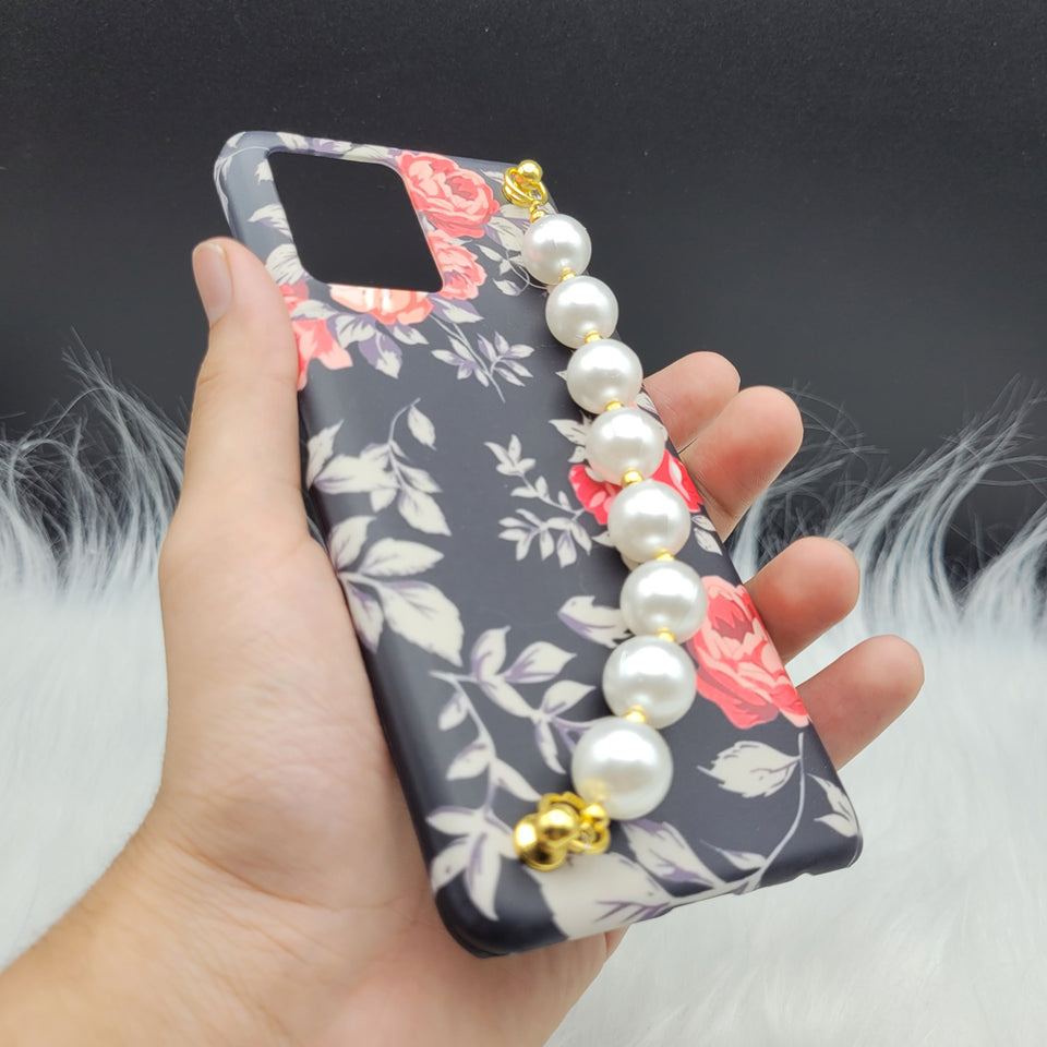 Vintage Black Flower Pearl Holder Case Cover
