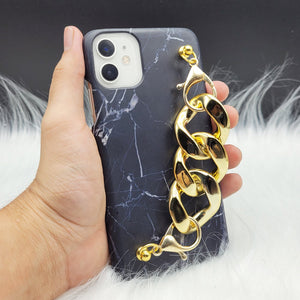 Black Marble Golden Chain Holder Case Cover
