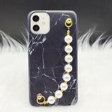 Black and White Marble Pearl Holder Case Cover