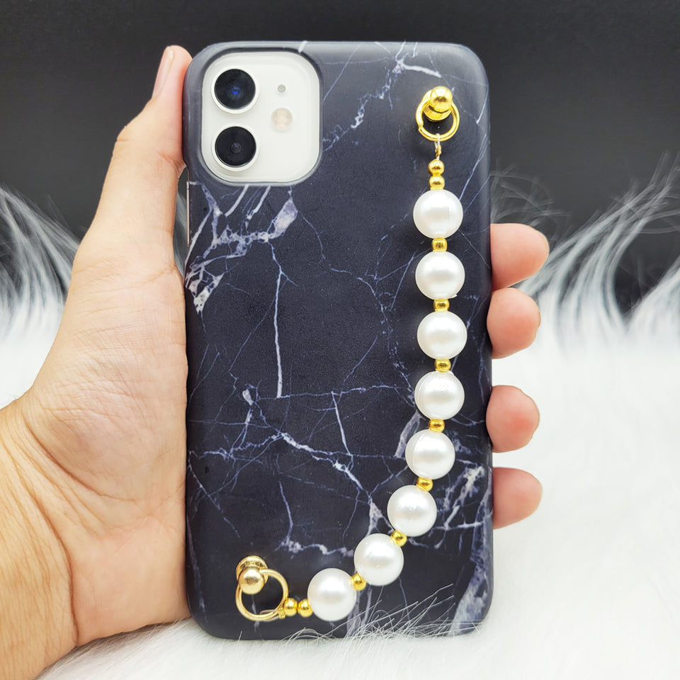 Black and White Marble Pearl Holder Case Cover