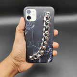Black Marble Glossy Chain Holder Case
