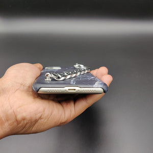 Black Marble Glossy Chain Holder Case