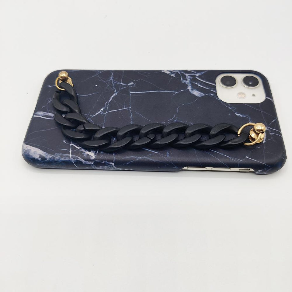 Black Marble Chain Holder Case Cover